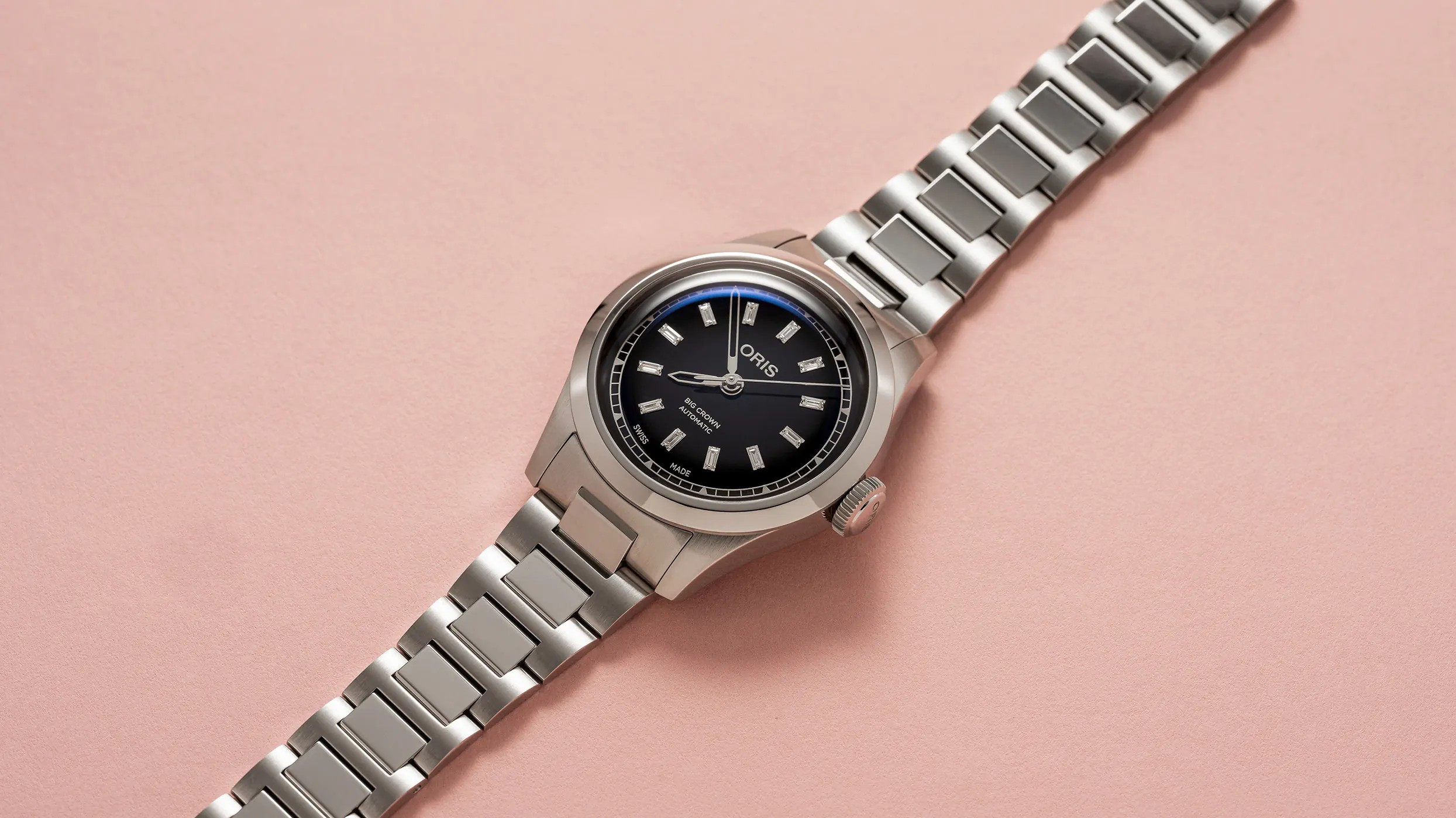 ORIS  Женские швейцарские часы, автоматический механизм, сталь, 34 мм